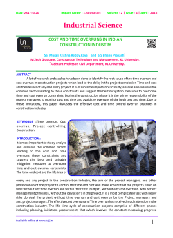 cost and time overruns in indian construction industry