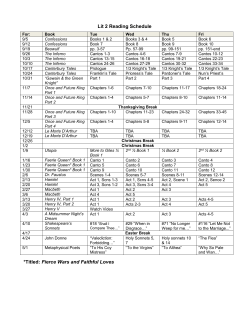 Reading Schedule