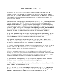 John Hancock - 1737 / 1793
