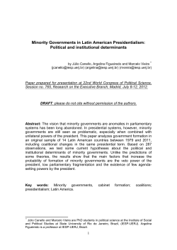 Minority Governments in Latin American Presidentialism: Political