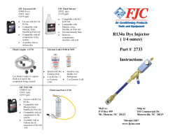 R134a Dye Injector ( 1/4 ounce) Part # 2733 Instructions