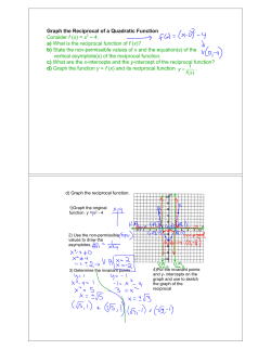 d) Graph the reciprocal function. - Grade 11 Pre