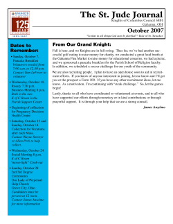 The St. Jude Journal - Online home for St. Jude Council 5801