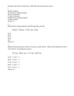 Chemistry 106 Fall 2011 Final Exam