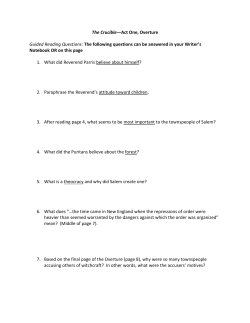 The Crucible&mdash;Act One, Overture Guided Reading Questions: The
