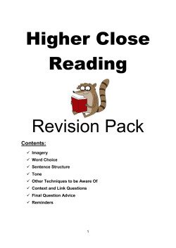 Higher Close Reading Revision Pack