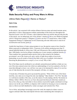 State Security Policy and Proxy Wars in Africa