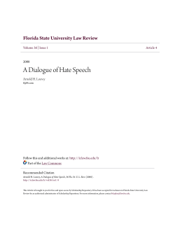 A Dialogue of Hate Speech - Scholarship Repository