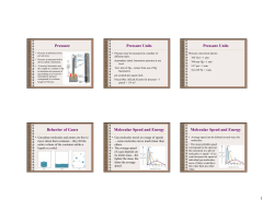 Pressure Pressure Units Pressure Units Behavior of Gases