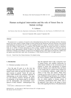 Human ecological intervention and the role of forest fires