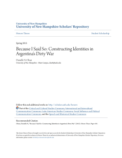 Constructing Identities in Argentina`s Dirty War