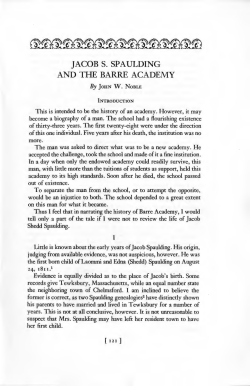 jacobs. spaulding and the barre academy