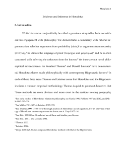 Evidence and Inference in Herodotus 0