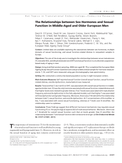 The Relationships between Sex Hormones and Sexual Function in