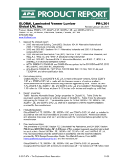 GLOBAL Laminated Veneer Lumber, Global LVL Inc.