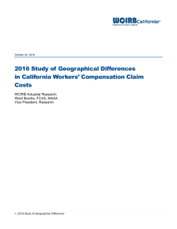 2016 Study of Geographic Differences in California