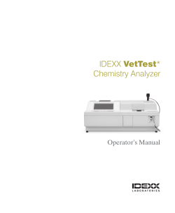 IDEXX VetTest Chemistry Analyzer Operator`s Guide