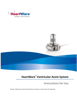 HeartWare Ventricular Assist System Instructions for Use