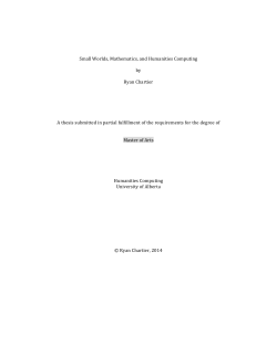 Small Worlds, Mathematics, and Humanities Computing by Ryan