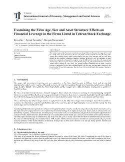 Examining the Firm Age, Size and Asset Structure