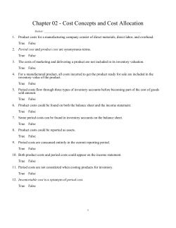 Chapter 02 - Cost Concepts and Cost Allocation