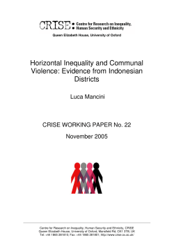 Horizontal Inequality and Communal Violence: Evidence from