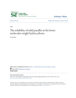 The solubility of solid paraffin in the lower molecular