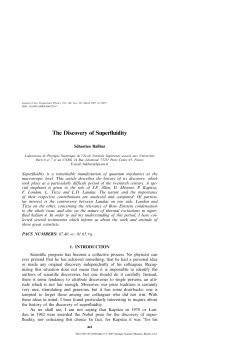 The Discovery of Superfluidity - Laboratoire de Physique Statistique