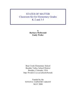 STATES OF MATTER Classroom Kit for Elementary Grades K