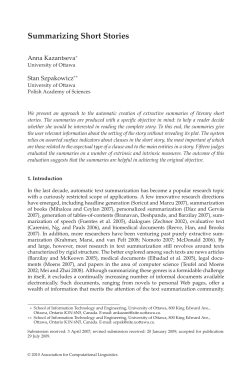 Summarizing Short Stories