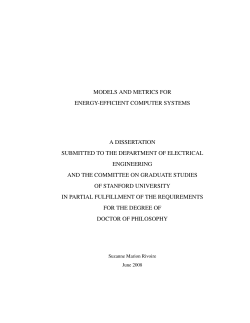 Models and Metrics for Energy Efficient Computing Systems