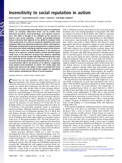 Insensitivity to social reputation in autism