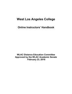 TABLE OF CONTENTS - West Los Angeles College