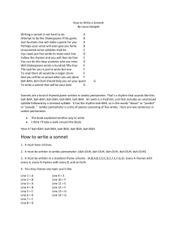 How to write a sonnet