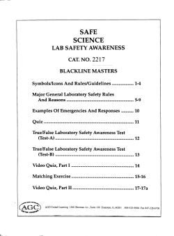 Quiz 1 - Lab Safety Awareness