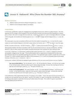 Lesson 9: Awkward! Who Chose the Number 360