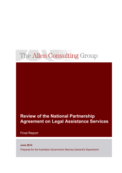 Review of the National Partnership Agreement on Legal Assistance