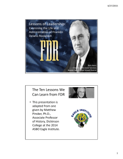 The Ten Lessons We Can Learn from FDR