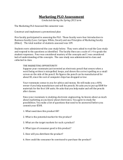 Marketing PLO Assessment