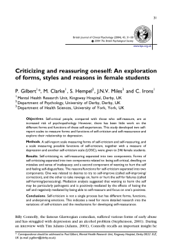 Criticizing and reassuring oneself