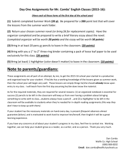 Note to parents/guardians