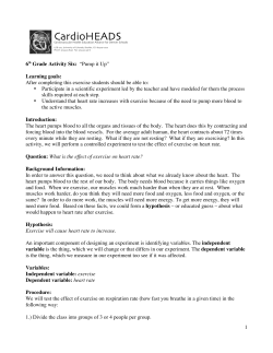 1 6th Grade Activity Six: &ldquo;Pump it Up&rdquo; Learning goals: After