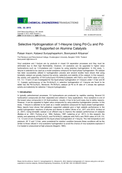 Selective Hydrogenation of 1-Hexyne Using Pd-Cu and Pd