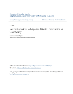 Internet Services in Nigerian Private Universities: A Case Study