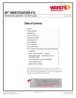 AP Biology Investigation 12