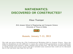 Mathematics: Discovered or Constructed?