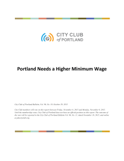 Portland Needs a Higher Minimum Wage