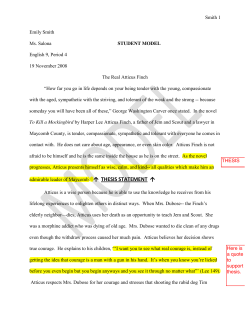 Full Essay Sample - Bathurst High School