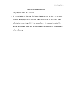 Outline/Follow-Up Assignment A. Song of Myself #33 by Walt