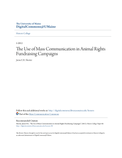 The Use of Mass Communication in Animal Rights Fundraising